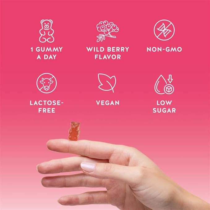 Biotin Gummies for Hair, Skin & Nails. 5,000 mcg High Potency Vegan Vitamins for Faster Hair Growth, Stronger Nails & Healthy Skin. with Vitamins C & E, 30 Gummies