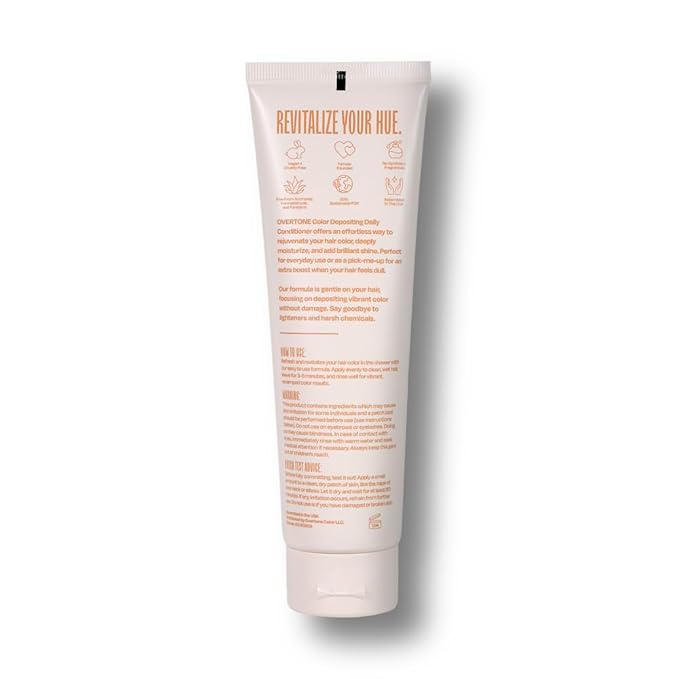 Overtone Daily Color Depositing Conditioner For All Hair Types: 4.5oz Temporary Coloring Conditioner w/Shea Butter & Coconut Oil, Refresh Color & Prevent Fading, Vegan Cruelty-Free, Strawberry Blonde
