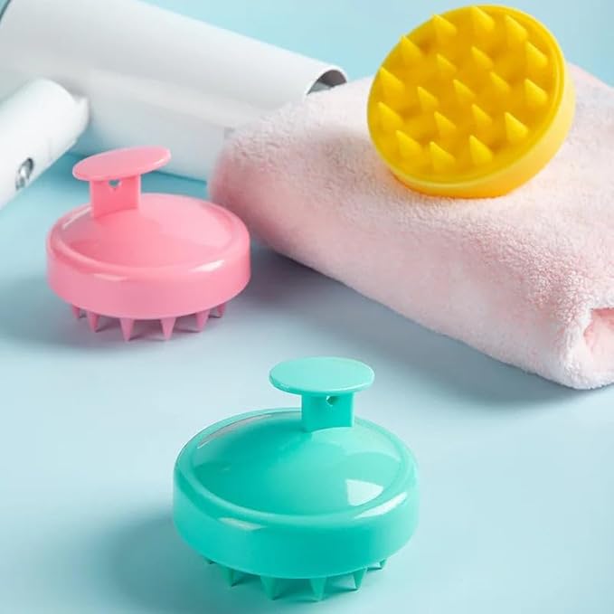 Silicone Scalp Massager for Hair Growth – Shampoo Brush for Shower, Dandruff & Dry Scalp Relief – Soft Silicone Hair Scrubber White