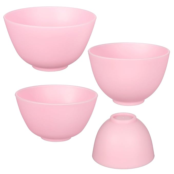 Facial Mask Mixing Bowls, Silicone DIY Face Mask Bowls for Hair Treatments and Oils, Cosmetic Beauty Tool for Home Salon Spa Face Skin Applicator