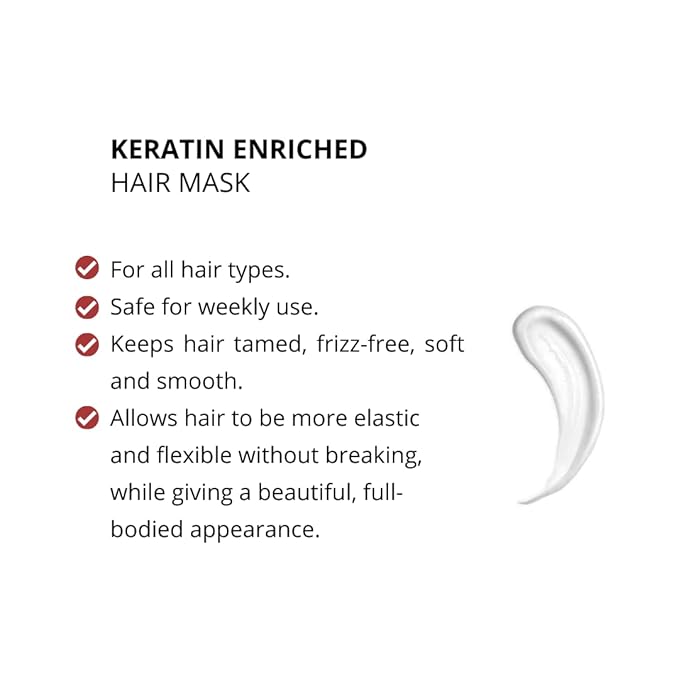 Keralove Hair Mask Keratin Care | Professional Hair Repair, Nourishment & Beauty | Vitamin Complex for All Hair Types | With Aloe Vera and Vitamin E