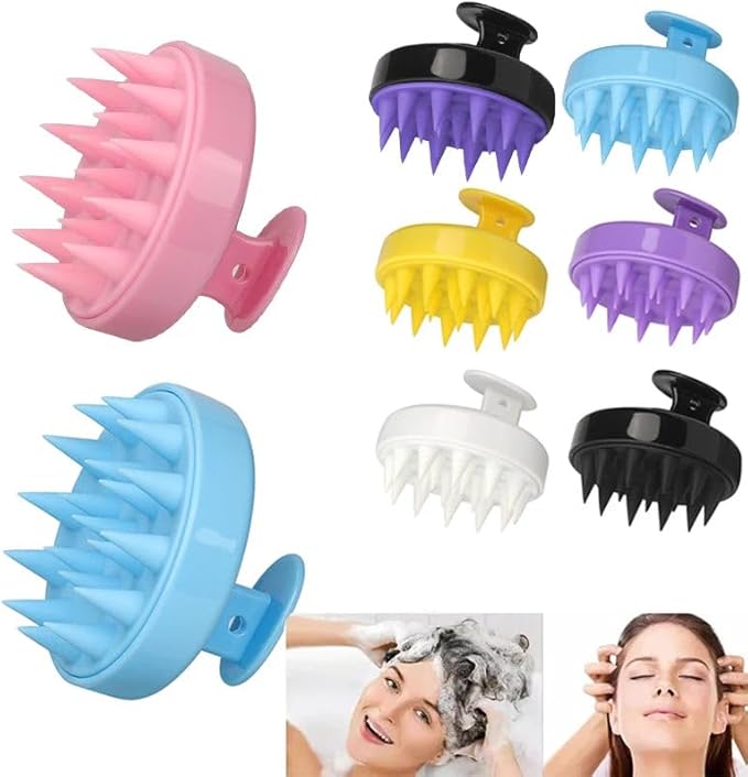 Silicone Scalp Massager for Hair Growth – Shampoo Brush for Shower, Dandruff & Dry Scalp Relief – Soft Silicone Hair Scrubber Black