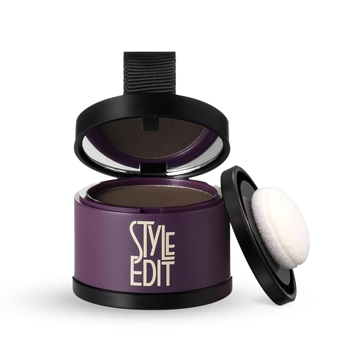 Style Edit Root Touch Up Powder | Mineral Infused Dark Brown Hair Color Concealer for Grays and Roots Coverage | 0.13 oz. Tub