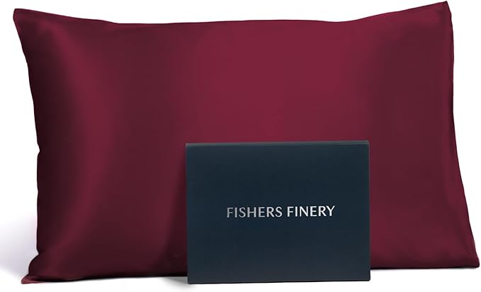 Fishers Finery 25mm 100% Pure Mulberry Silk Pillowcase (Red Standard)