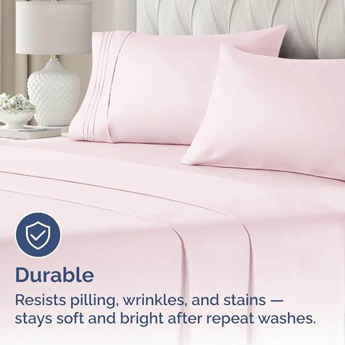 King Pillow Cases Set of 2 - Ultra Soft Hotel Quality Pillowcase Covers - Comfy, Cozy & Wrinkle Free - Shrinkage and Fade Resistant - Machine Washable Pillow Protectors - 2 Piece Set - Lavender Pink