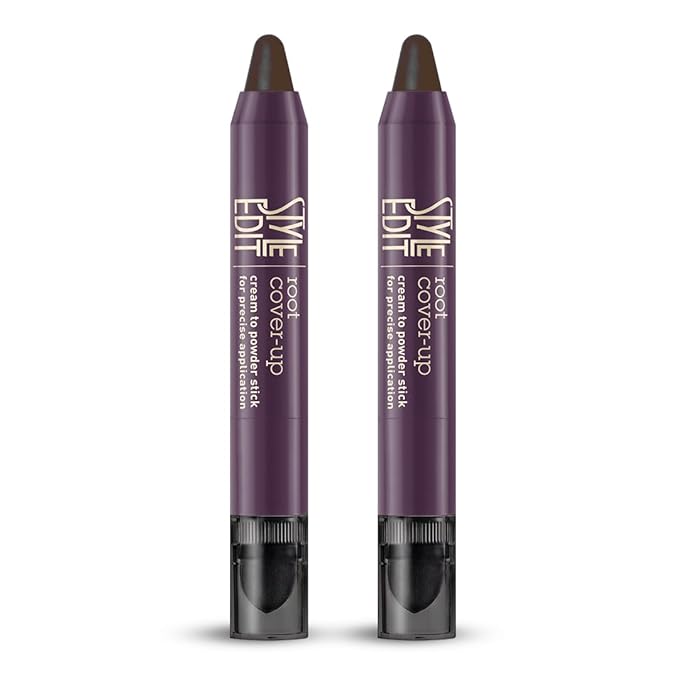 Style Edit Root Touch Up Stick for Gray Hair Coverage and Dark Brown, Temporary Hair Color, Premium Shading Sponge Pen, Hair Makeup Cover Up, 0.11 oz 2 Pack