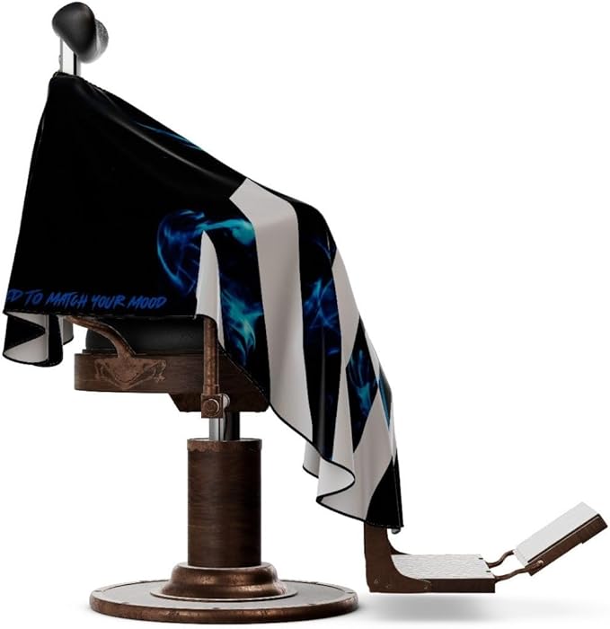 Professional Barber Cape - Hair Cutting Cape with Adjustable Neck Closure, Salon Quality Styling Cape for Hairdressers and Barbers - Blue Smoke