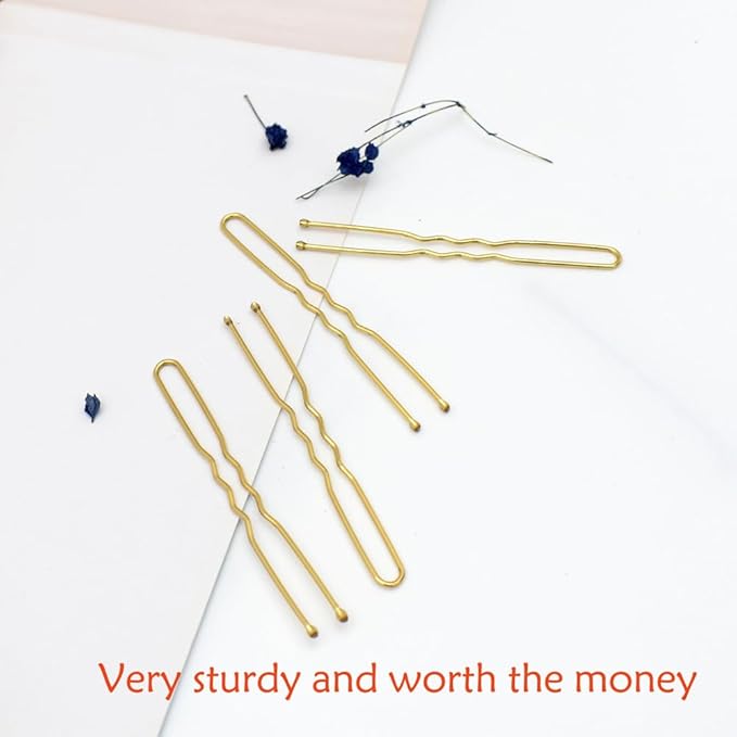 330 Count U Shaped Hair Pins Blonde, YINGFENG 2.4inch Gold Bun Pins Bun Hair Pins for Women Girls with Storage Box, Hair Accessories for All Hair Types
