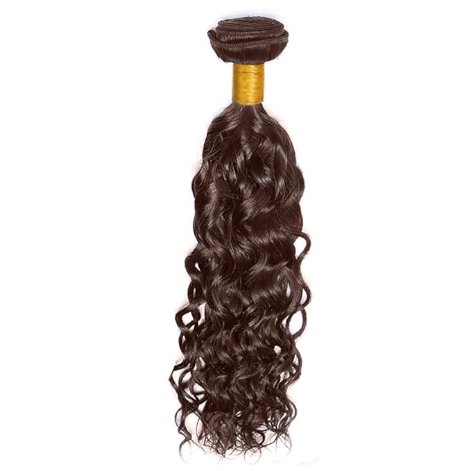 12 Inch Color #4 Bundles Human Hair Brown Water Wave Bundles Chocolate Brown Human Hair Bundles Brazilian Unprocessed Virgin Human Hair 1 Bundle Dark Brown Human Hair Weave