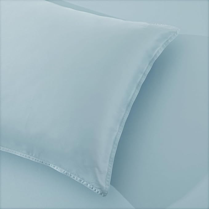 Luxury Bamboo Market | Queen Envelope Pillowcase Set | 100% Viscose Made from Bamboo | Organically Grown | Ultra Soft | Cooling | 2pcs [Spa Blue]