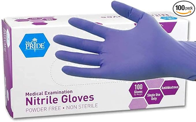 MedPride Powder-Free Nitrile Exam Gloves (Small (Pack of 100))