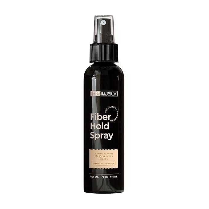 Hair Illusion Real Black Fibers 38g - Creates Fuller, Thicker Appearance for Thinning Hair and Bald Spots - Natural, Superior All Day Hold for Men and Women