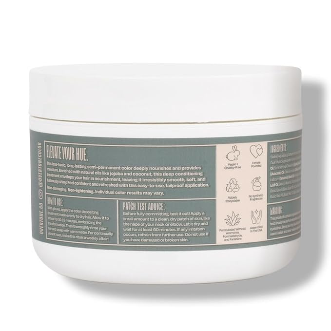 Overtone Color Depositing Semi-Permanent Hair Dye Conditioner - 8 oz For Natural & Color-Treated Hair, Moisturizing Shea Butter & Coconut Oil - Vegan & Cruelty-Free, Vibrant Silver is Stormy Sterling