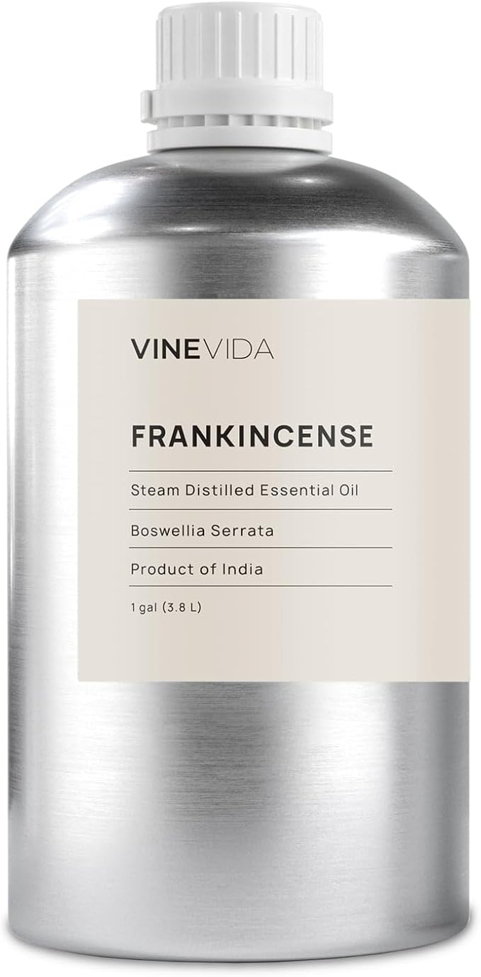 VINEVIDA Frankincense Essential Oil - Gallon Undiluted for Soap Making, Skin Safe - DIY Candle Scents for Candlemaking - 8 lbs Bulk Essential Oil