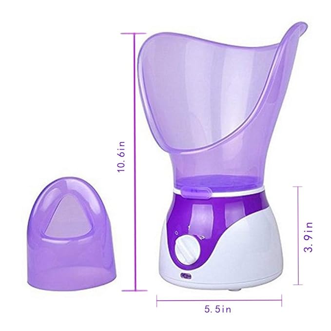 Facial Steamer Professional Steam Inhaler Facial Sauna Spa for Face Mask Moisturizer - Sinus with Aromatherapy; Pores with Timer and Extract Blackheads, Diffuser Skin Care(Purple)