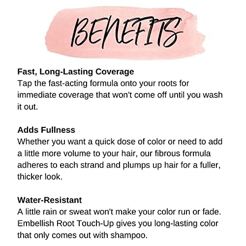 CALISTA Root Touch-Up | Temporary Gray Concealer | Cover Thinning Hair | Water & Sweat Resistant| All Hair Types | 0.35 oz.