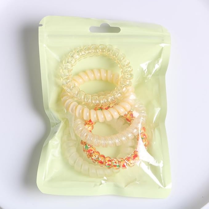 Spiral Hair Tie, 25 Count, Pack of 1 Skin-friendly TPU, Elastic Coil Hair Ties for Women Girls, No Crease Telephone Wire Cord Hair Ties for Thick Hair & Thin Hair, Mixed Color