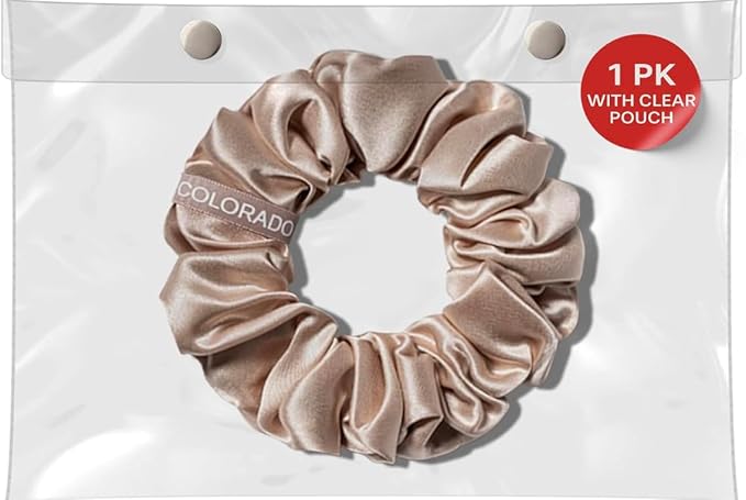 SUNDAYSILKS™ Luxurious Mulberry Silk Scrunchies for Women & Girls | No-Slip, Silky Hair Ties for Natural, Curly, Thin or Thick Hair | Gentle Hold for Ponytails & Sleep | Mini to Large Sizes [1 Pack]
