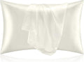BEDELITE Satin Pillowcase for Hair and Skin, Super Soft and Cooling Similar to Silk Pillow Cases 2 Pack with Envelope Closure, Gift for Women Men(20"x26" Standard Size, Ivory)