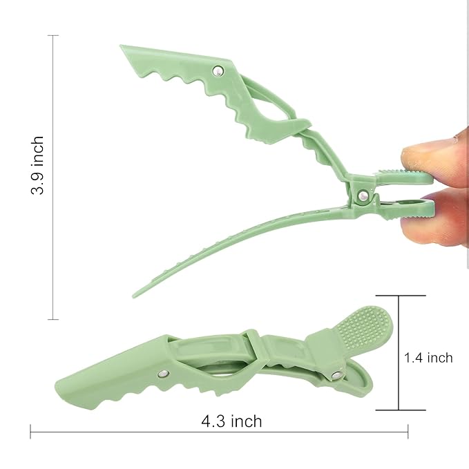 Ondder 14 Pack Alligator Hair Clips for Styling - Larger Salon Pro Clips for Coloring, Cutting, Sectioning, and Hair Accessories for Women, Men, Girls, Teens - Pink Green
