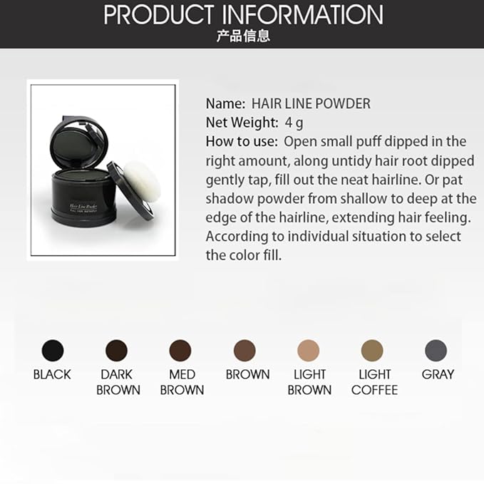 Hairline Powder (Blonde) - Instantly Conceal Gray Roots, Thin Hair Touch-Up, Hair Color Shadow Cover, 4g