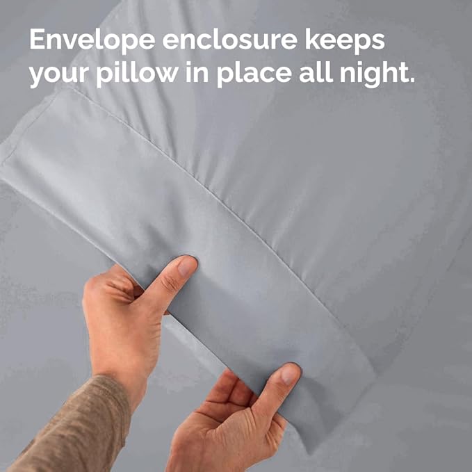 King Pillow Cases - 2 Pack - Super Soft Pillowcase Covers - Envelope Enclosure - Hotel Quality Pillow Protectors - Wrinkle Free, Shrink & Stain Resistant - Machine Washable - 20" x 40" (Steel Blue)