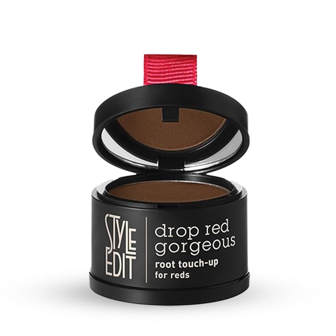 Root Touch Up Powder for Dark Red Hair by Style Edit | Mineral Infused Binding Hairline Powder Cover Grays - 2 Pack