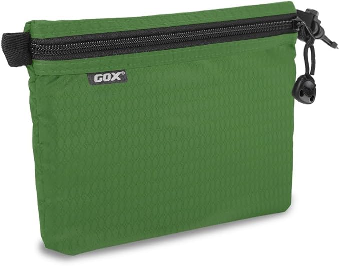 GOX Travel Toiletry Bag Carry On Zipper Pouch Cosmetic Kit Makeup Digital Bag Water Repellent Nylon (Blackish Green)