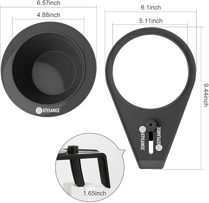 Toning Tub Hair Dye Bowl, Professional Clipable Hair Color Mixing Bowl For Hairstylist, Salon Shampoo Bowl (Black, 9.4x6.1in)