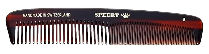 #8 Handmade Wide Narrow Tooth Comb Tortoise Havana Acetate Thick Coarse Curly Thin Fine Straight Hair Detangling Parting Grooming Teasing Styling Hairdresser Barber Hairdressing Wet Dry Pocket