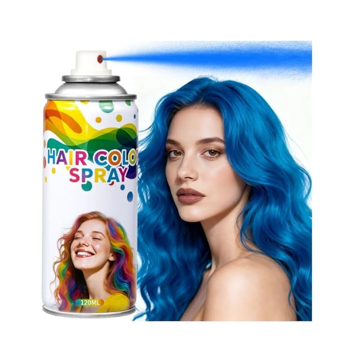 Blue Temporary Hair Color Spray - Washable & Natural One-Time Use Hair Wax for Women & Kids & Adults - Strong Hold for Halloween, Cosplay, Party, Washes Out Easily