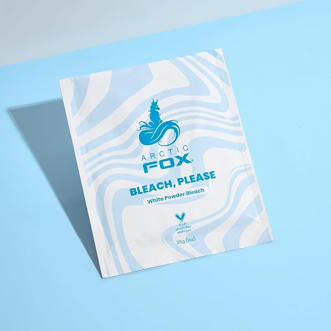 ARCTIC FOX Bleach Please, White Powder Bleach Individual Sachet 28g (1oz) for touch ups, highlights, or small applications like money pieces.