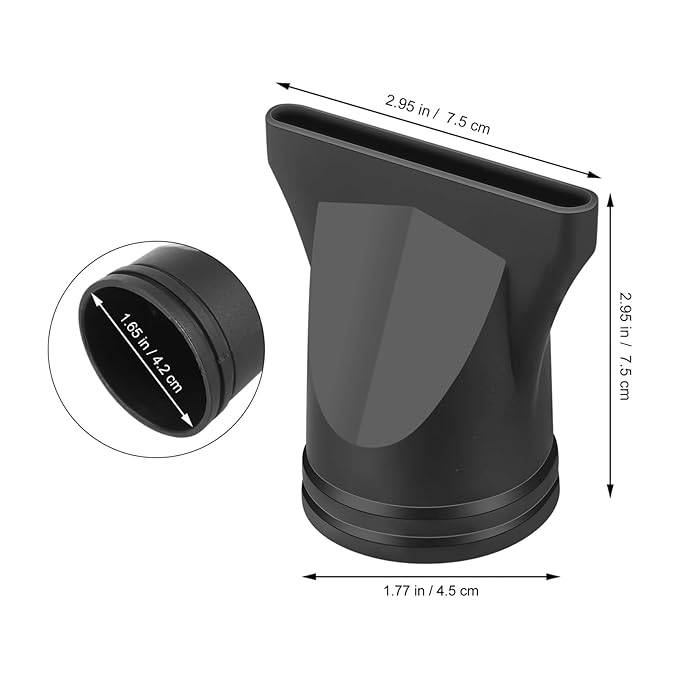 VOSAREA 2pcs Hair Dryer Nozzle Attachment Reusable Blow Dry Hair Dryer Diffuser Professional Hairdressing Styling Tool (Black)