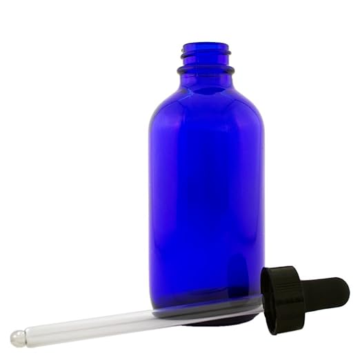 GreenHealth 4 fl oz Cobalt Blue Glass Bottle with Glass Dropper – Refillable, UV-Resistant, Leak-Proof – Ideal for Essential Oils, Aromatherapy, DIY Blends, Perfumes, and More (Single)