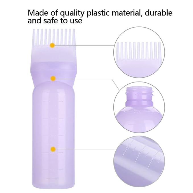 Yinhing Hair Dyeing Bottle, Hair Color Applicator Bottle, 3 Colors Hair Dyeing Bottle Brush Shampoo Hair Color Oil Comb Applicator Tool for Salon Home Supplies (Blue)