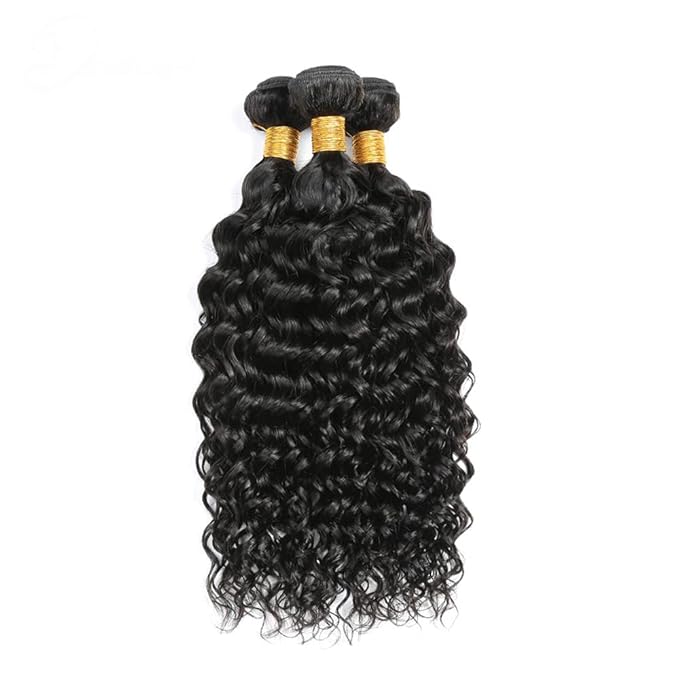 30 32 34 Inch Human Hair Bundles Color 1B Kinky Curly Bundles Niegmeag Peruvian Virgin Remy Hair Extensions Double Weft Soft and Silky Natural Black Curly Bundle Hair Weave