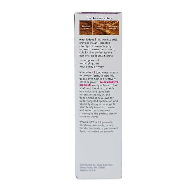 Style Edit Instant Root Concealer Stick to Touch up and Cover Grays (Light Brown)