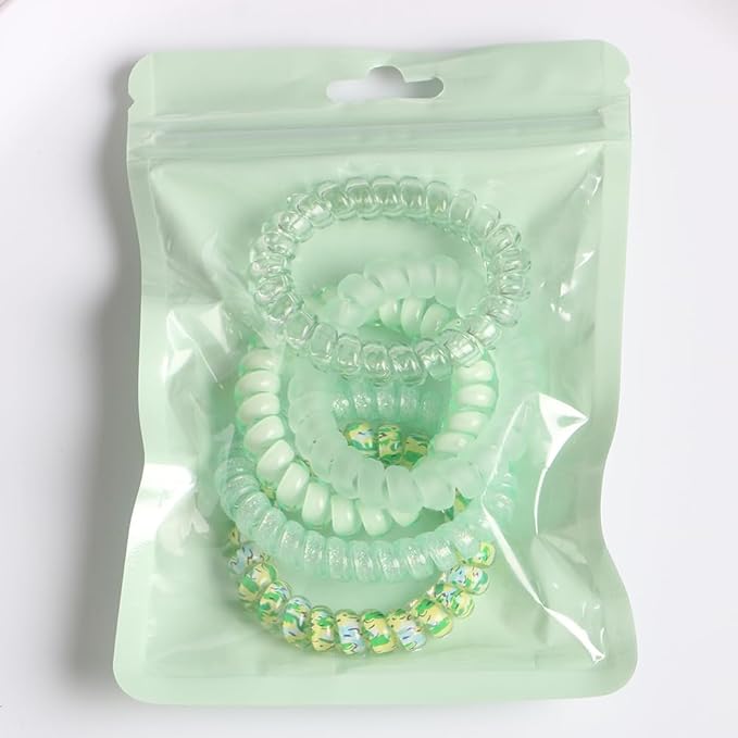 Spiral Hair Tie, 25 Count, Pack of 1 Skin-friendly TPU, Elastic Coil Hair Ties for Women Girls, No Crease Telephone Wire Cord Hair Ties for Thick Hair & Thin Hair, Mixed Color