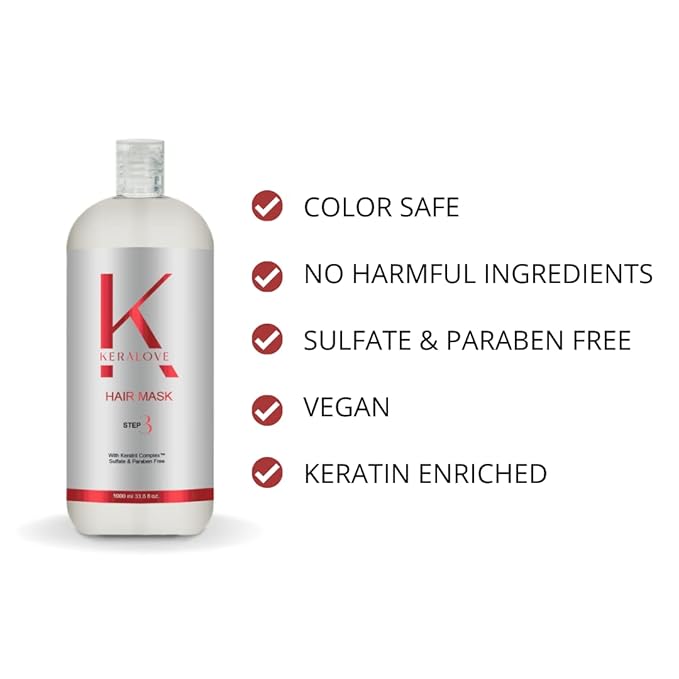 Keralove Hair Mask Keratin Care | Professional Hair Repair, Nourishment & Beauty | Vitamin Complex for All Hair Types | With Aloe Vera and Vitamin E