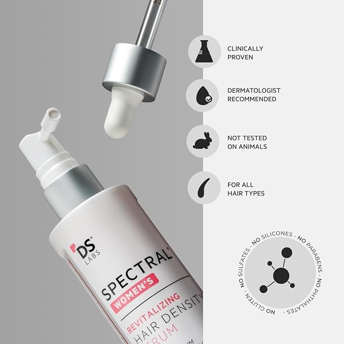DS Labs Spectral Women’s Hair Density Serum (formerly Spectral.CSF), 60mL - Lightweight Leave-In for Fuller, Thicker Looking Hair, Fast Absorbing, Non-Greasy, For All Hair Types (Pack of 3)