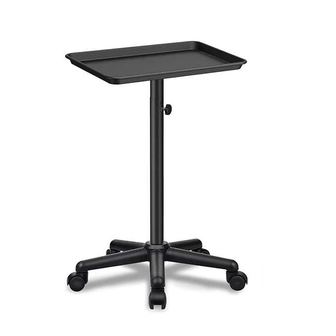 Salon Tray on Wheels,Height Adjustable Salon Color Tray Rolling Instrument Tray for Hair Stylist