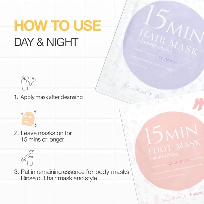 Frida Kahlo 15 Min Pamper Me Kit by Naisture – Korean Spa and Skincare Kit for Women with Hair, Hand, Foot, Eye, and Face Masks