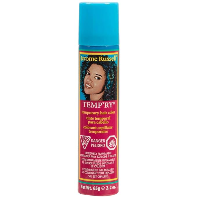 Jerome Russell Intense Blue Spray-On Hair Dye - Fast-Drying, Non-Sticky, Vivid Color for Travel, 2.2 oz
