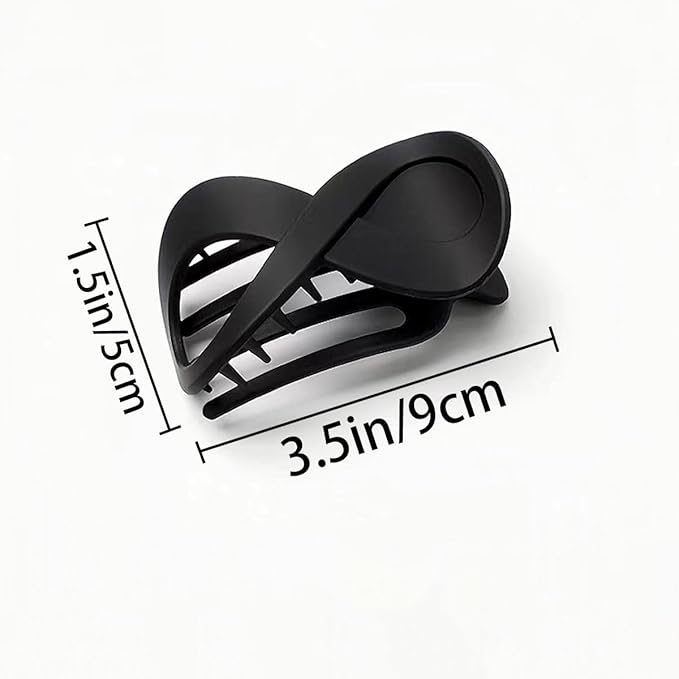 4 PCS French Concord Curved Hair Claws for Women, 3.35 Inch Volume No Slip Grip Banana Clamps for Strong Hold Hair Styling Accessories