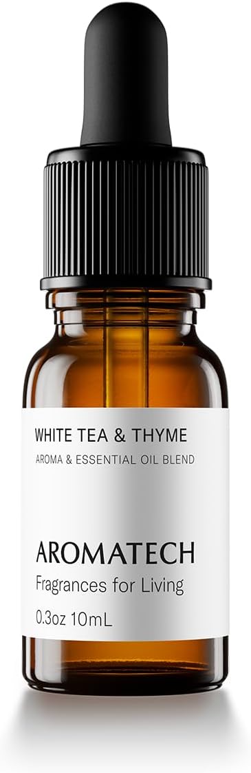 AromaTech White Tea and Thyme Aroma Essential Oil Blend: Luxury Hotel Inspired Aromatherapy with Tea Leaf, Fresh Thyme & Amber for Ultrasonic Diffusers & Nebulizers - 0.3 fl oz, 10 mL