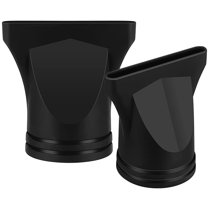 VOSAREA 2pcs Hair Dryer Nozzle Attachment Reusable Blow Dry Hair Dryer Diffuser Professional Hairdressing Styling Tool (Black)