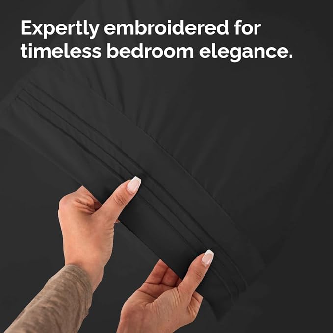 Queen Pillow Cases Set of 10 - Ultra Soft Hotel Quality Pillowcase Covers - Comfy & Wrinkle Free - Shrink, Stain and Fade Resistant - Easy-Care, Machine Washable Pillow Protectors - 10 Pcs Set - Black
