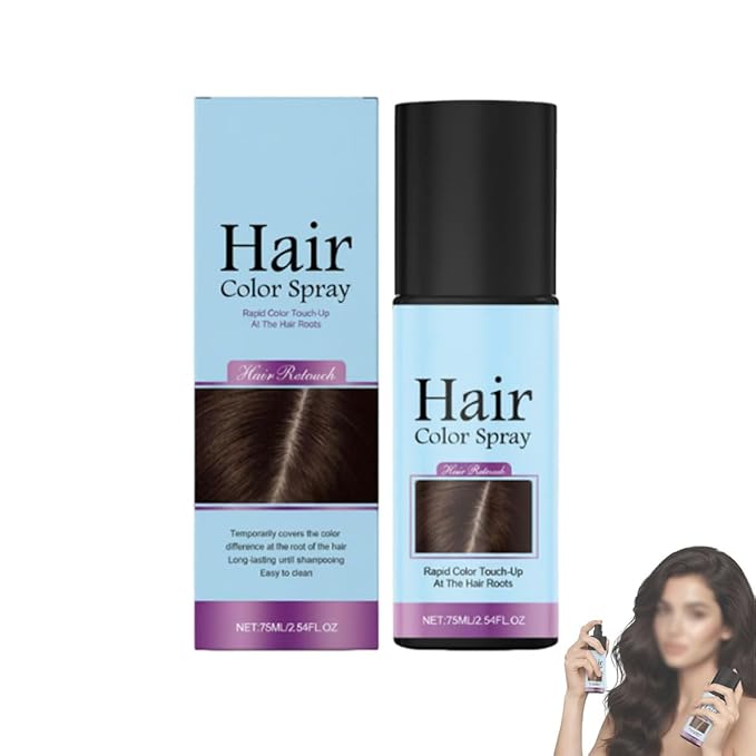 Temporary Root Touch Up Spray,Temporary Root Touch Up Hair Color Spray,Instant Covers Grey Hair (Dark Brown)