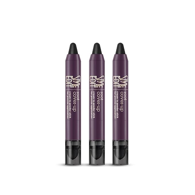 Style Edit Root Touch Up Stick | Temporary Hair Color for Gray Roots and Thinning Hair | Salon-Quality, Transfer-Resistant Hair Concealer | Black, 0.11 oz