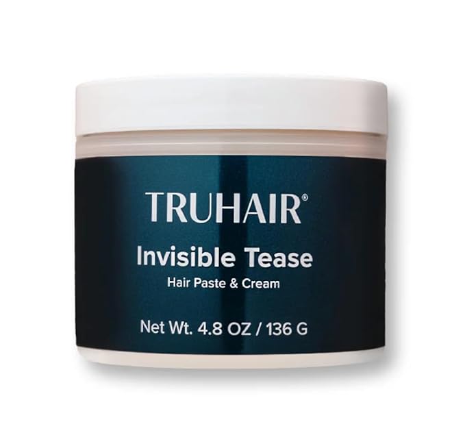 Truhair Invisible Tease Styling Cream and Paste | Men’s & Women’s Hair Styling Cream for Shaping, Texturizing, and Hold | Lightweight & Non-Greasy Hair cream - (4.8 OZ - Supersize)